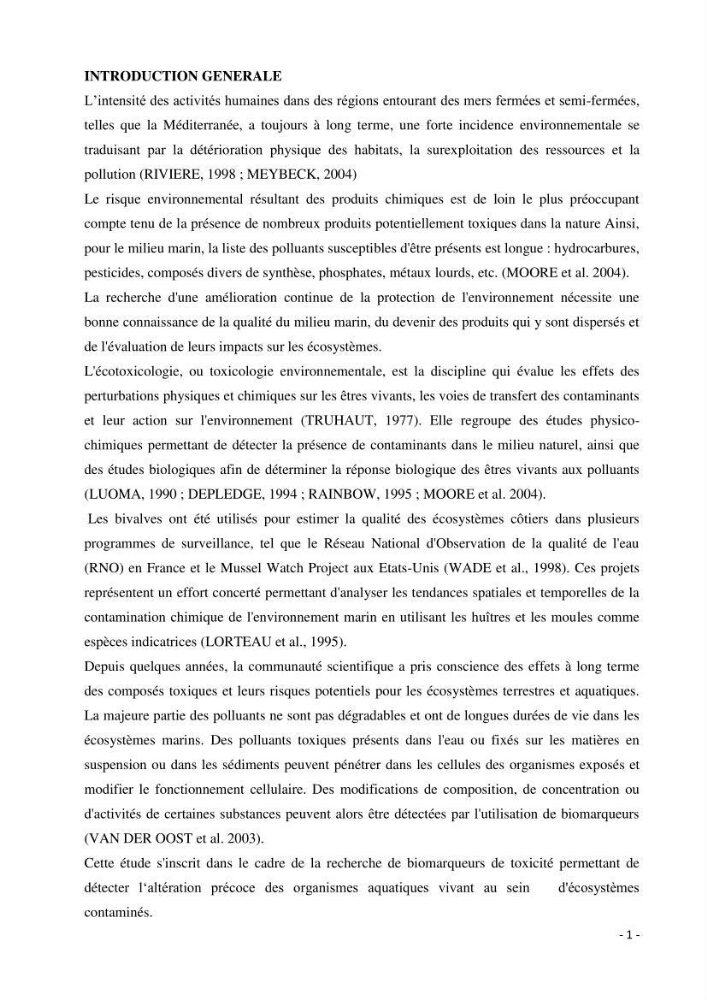 Mise au point d\'une technique de dosage de l\'activité des enzymes du stress oxydatif chez la moule Perna Perna (Linnaeus 1758 .