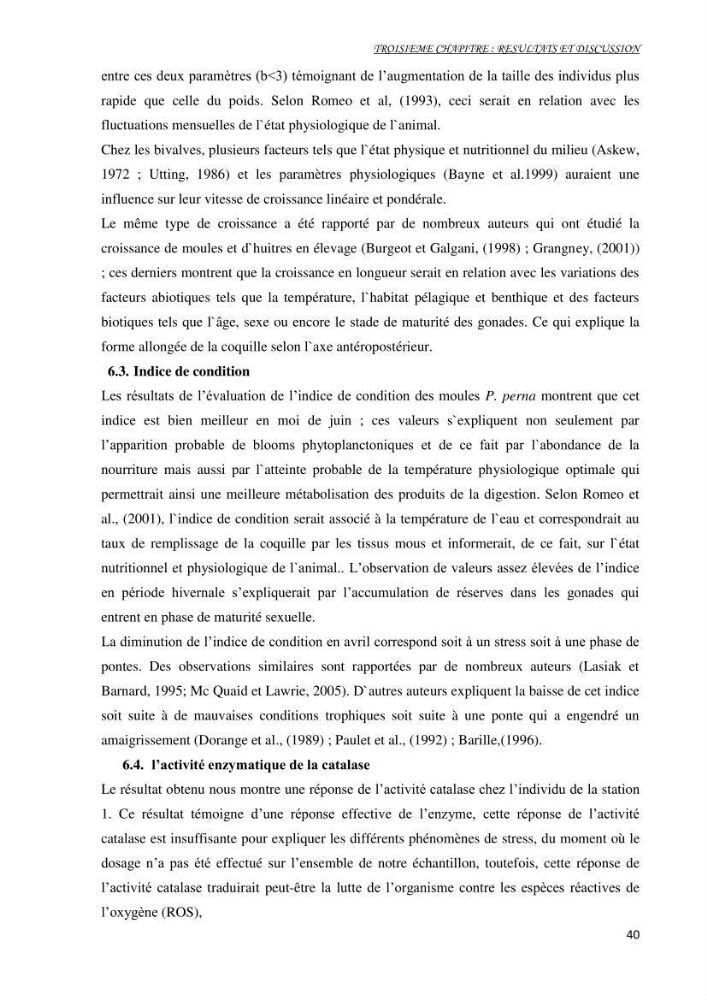 Mise au point d\'une technique de dosage de l\'activité des enzymes du stress oxydatif chez la moule Perna Perna (Linnaeus 1758 .