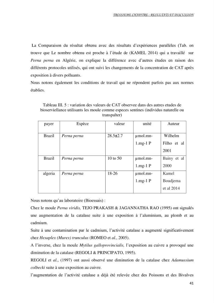 Mise au point d\'une technique de dosage de l\'activité des enzymes du stress oxydatif chez la moule Perna Perna (Linnaeus 1758 .