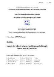 Impact des infrastructures maritimes sur le littoral: cas du port de Cap Djinet