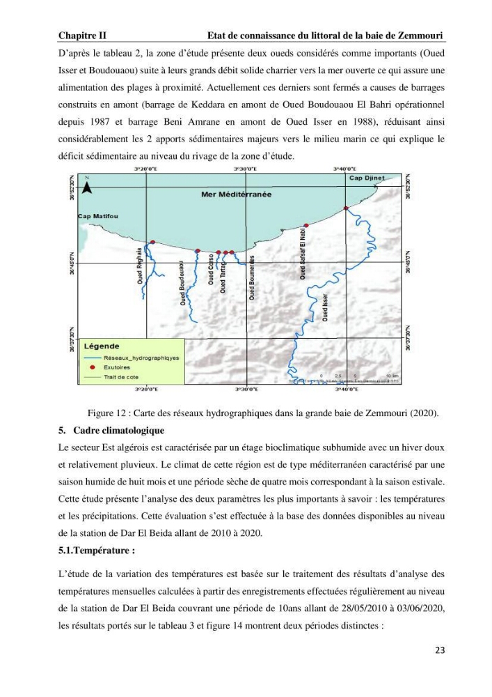 Evaluation des impacts des changements climatiques et des activités anthropiques sur le littoral de la baie de Zemmouri: Vulnérabilité et adaptation