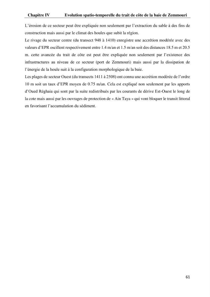 Evaluation des impacts des changements climatiques et des activités anthropiques sur le littoral de la baie de Zemmouri: Vulnérabilité et adaptation
