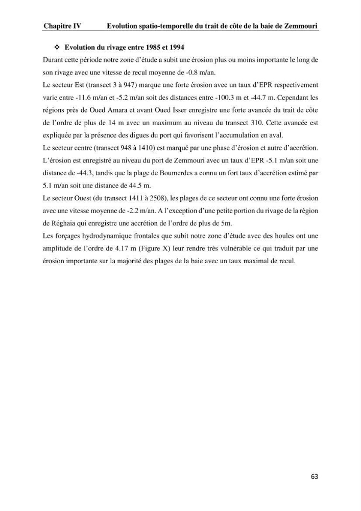 Evaluation des impacts des changements climatiques et des activités anthropiques sur le littoral de la baie de Zemmouri: Vulnérabilité et adaptation
