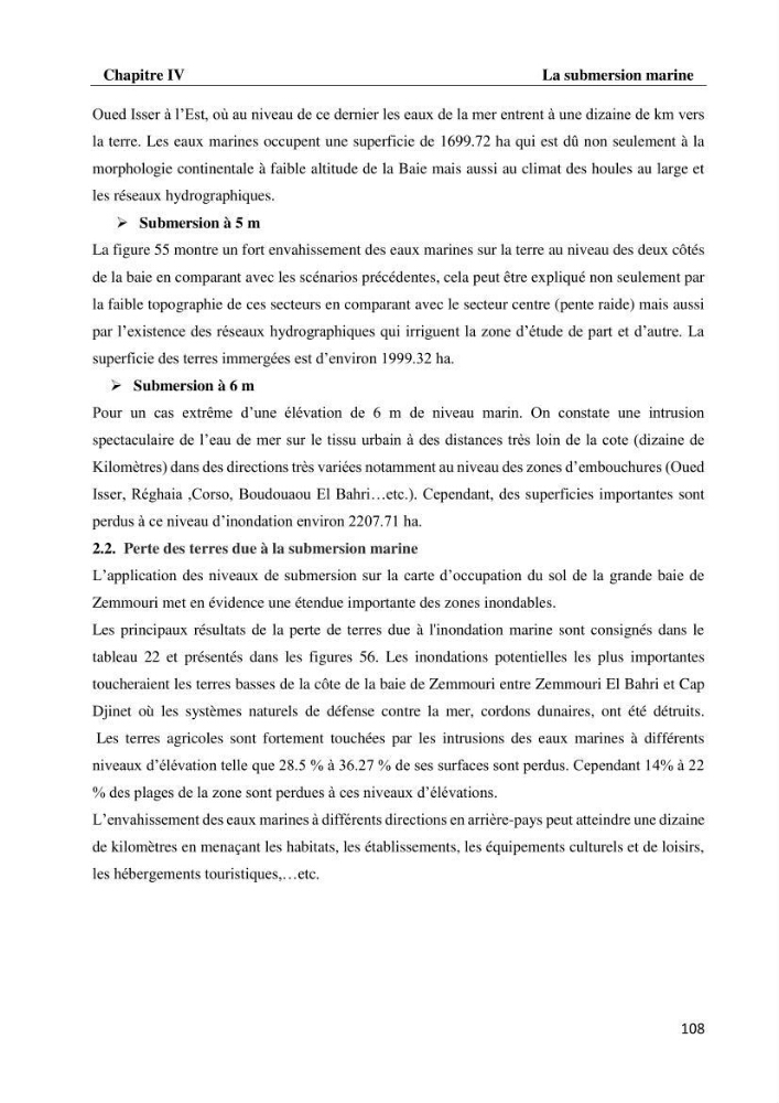 Evaluation des impacts des changements climatiques et des activités anthropiques sur le littoral de la baie de Zemmouri: Vulnérabilité et adaptation