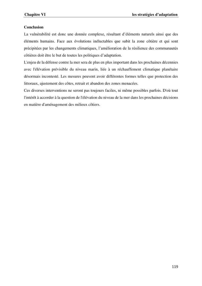 Evaluation des impacts des changements climatiques et des activités anthropiques sur le littoral de la baie de Zemmouri: Vulnérabilité et adaptation
