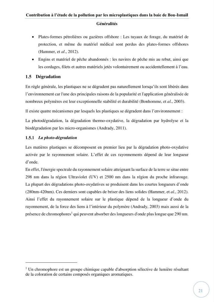 Contribution à l\'étude de la pollution par les micro-plastiques dans la baie de Bou-Ismail:
