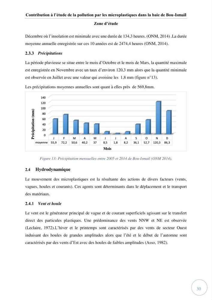 Contribution à l\'étude de la pollution par les micro-plastiques dans la baie de Bou-Ismail:
