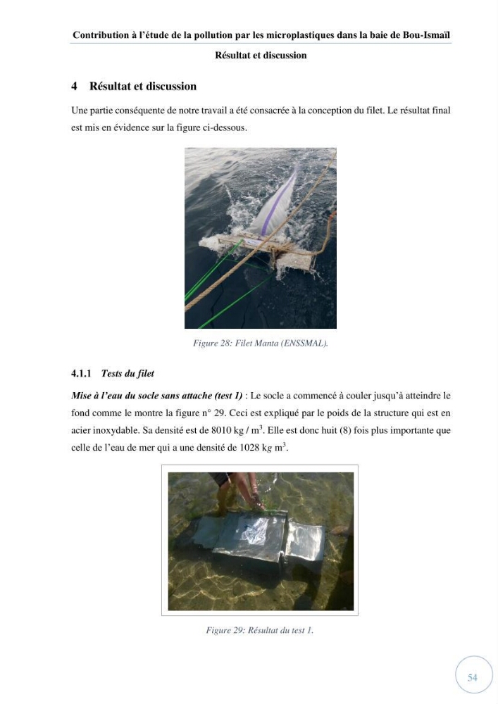 Contribution à l\'étude de la pollution par les micro-plastiques dans la baie de Bou-Ismail: