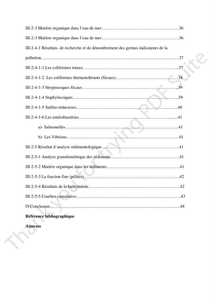 Contribution à l\'étude d\'analyse granulométrique et bactériologique au niveau de port d\'El-Djamila: