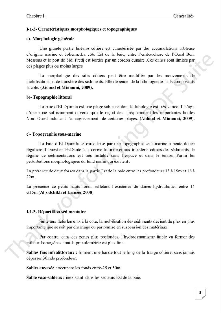 Contribution à l\'étude d\'analyse granulométrique et bactériologique au niveau de port d\'El-Djamila: