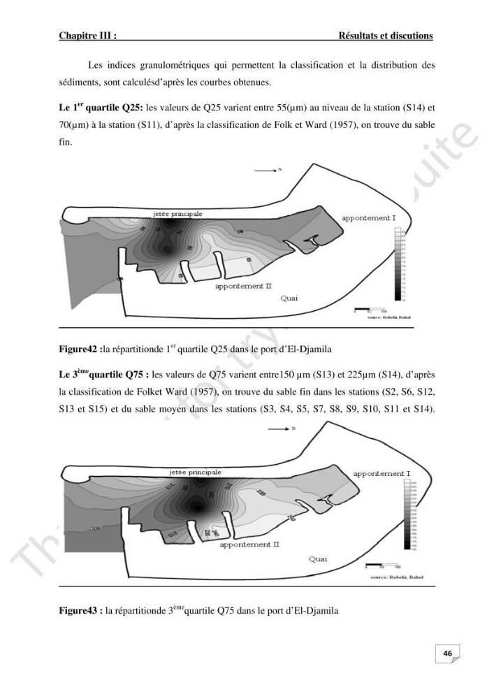 Contribution à l\'étude d\'analyse granulométrique et bactériologique au niveau de port d\'El-Djamila: