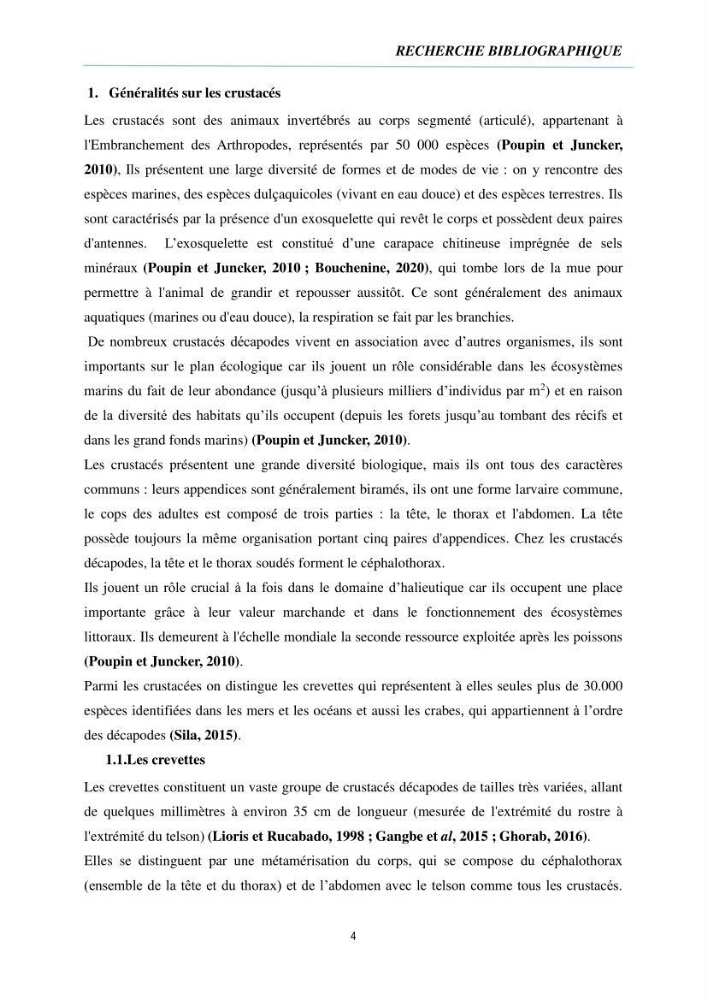 Évaluation de la valeur nutritionnelle chez les crustacés
