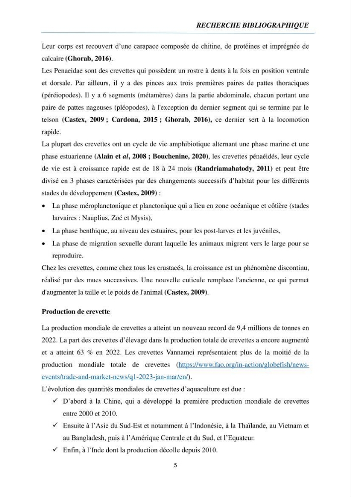 Évaluation de la valeur nutritionnelle chez les crustacés