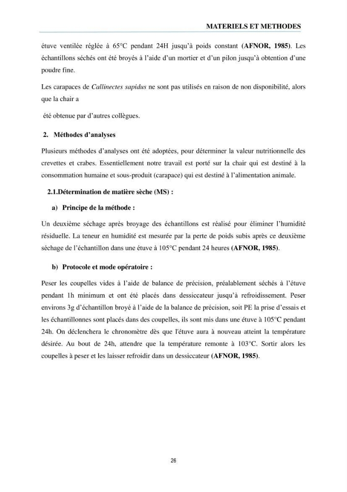 Évaluation de la valeur nutritionnelle chez les crustacés