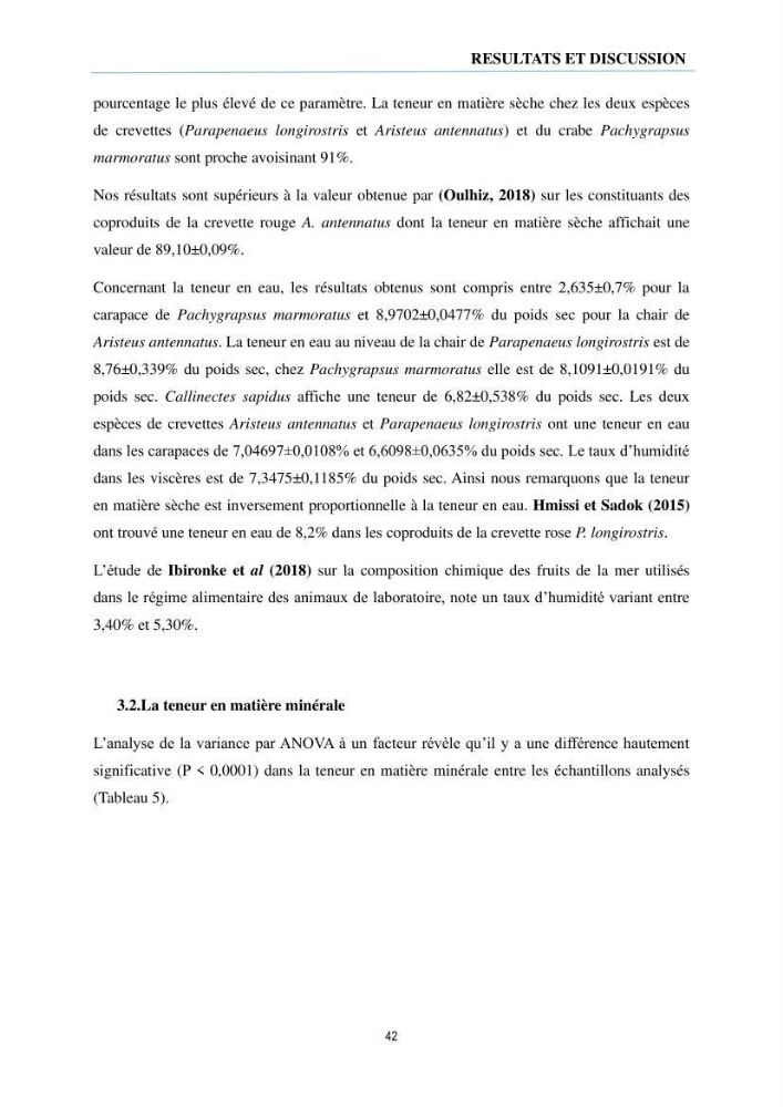 Évaluation de la valeur nutritionnelle chez les crustacés