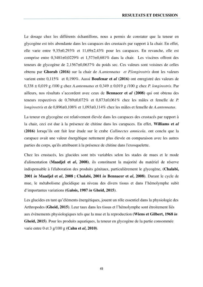 Évaluation de la valeur nutritionnelle chez les crustacés