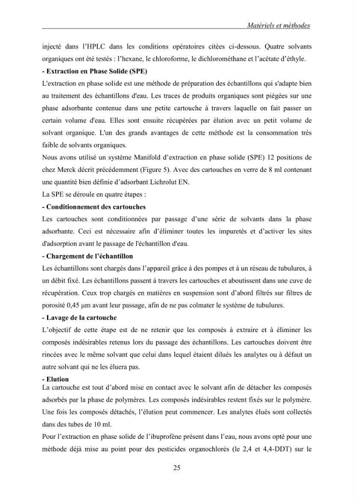 Mise au point et optimisation d\'une méthode d\'analyse de l\'ibuprofène présent dans l\'eau