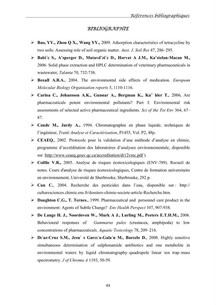 Mise au point et optimisation d\'une méthode d\'analyse de l\'ibuprofène présent dans l\'eau