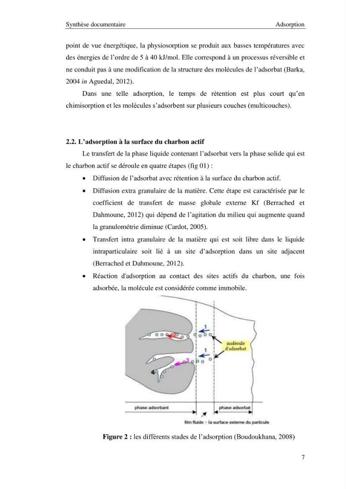 Etude de la thermodynamique de la retention du cadmium en milieu aqueux sur un charbon actif