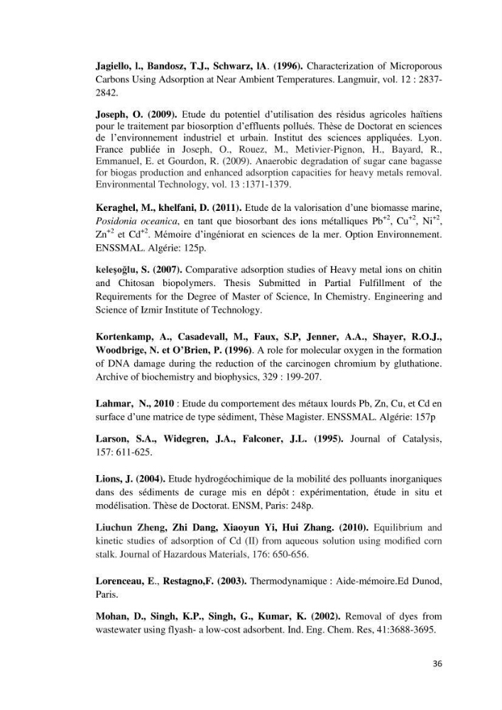 Etude de la thermodynamique de la retention du cadmium en milieu aqueux sur un charbon actif