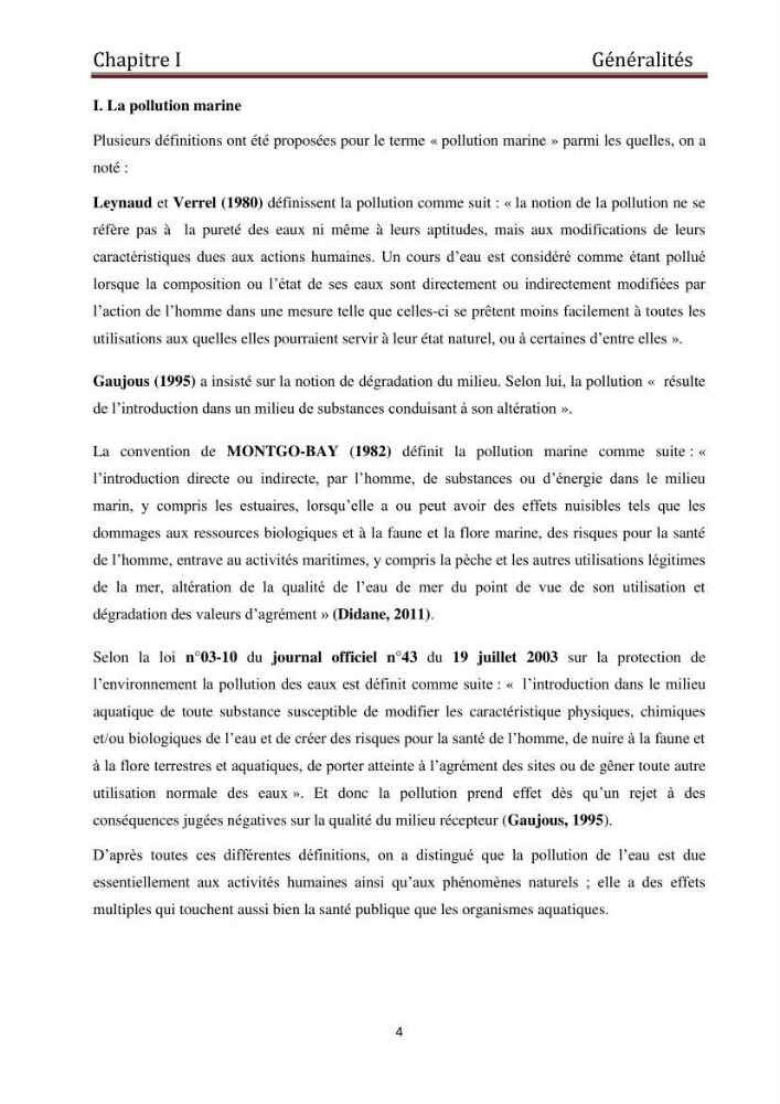 Evaluation du taux de la pollution des eaux et des sédiments par les métaux lourds au niveau du littoral de Boumerdes : Baie de Zemmouri