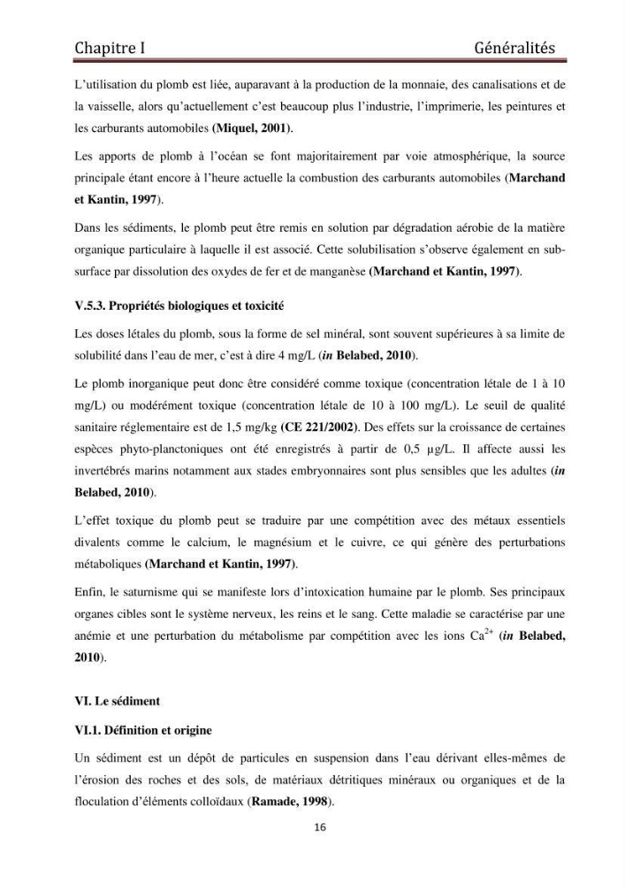 Evaluation du taux de la pollution des eaux et des sédiments par les métaux lourds au niveau du littoral de Boumerdes : Baie de Zemmouri