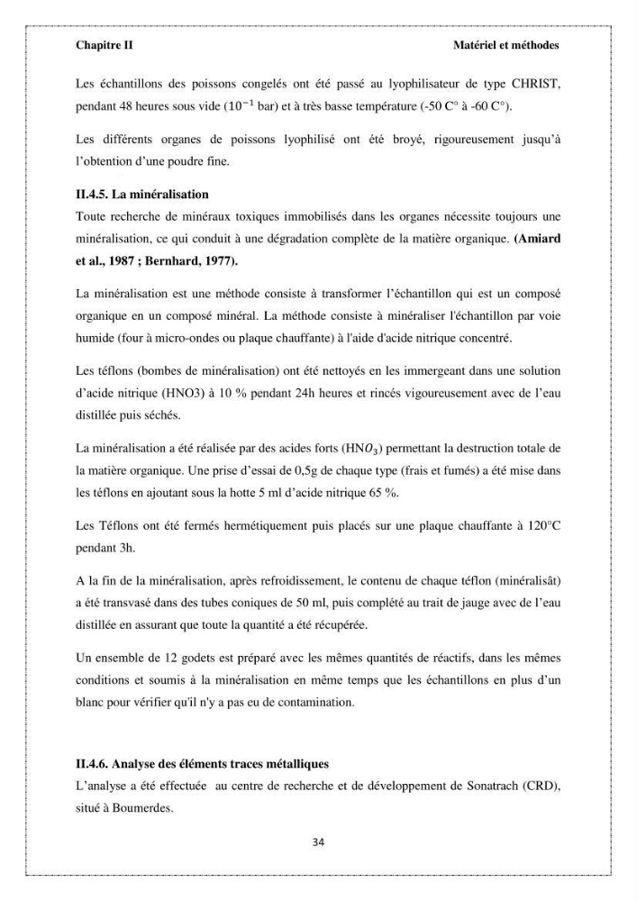 Qualité microbiologique et teneurs en éléments traces métalliques chez les poissons comestibles, risques sanitaires potentiels