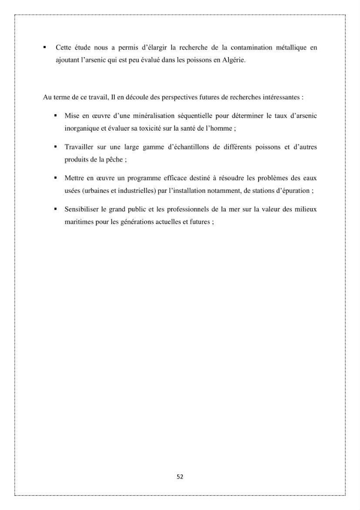 Qualité microbiologique et teneurs en éléments traces métalliques chez les poissons comestibles, risques sanitaires potentiels