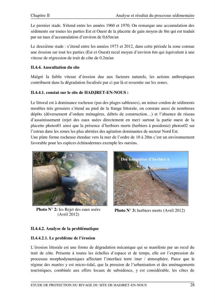 Etude de protection du rivage du site de Hadjret En Enous