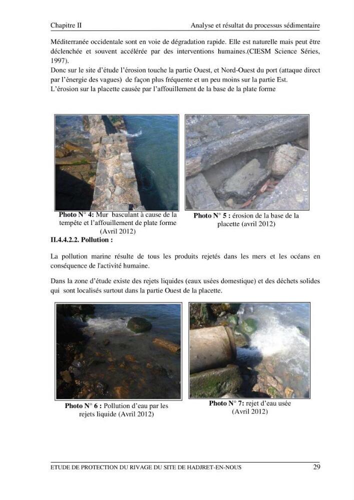 Etude de protection du rivage du site de Hadjret En Enous