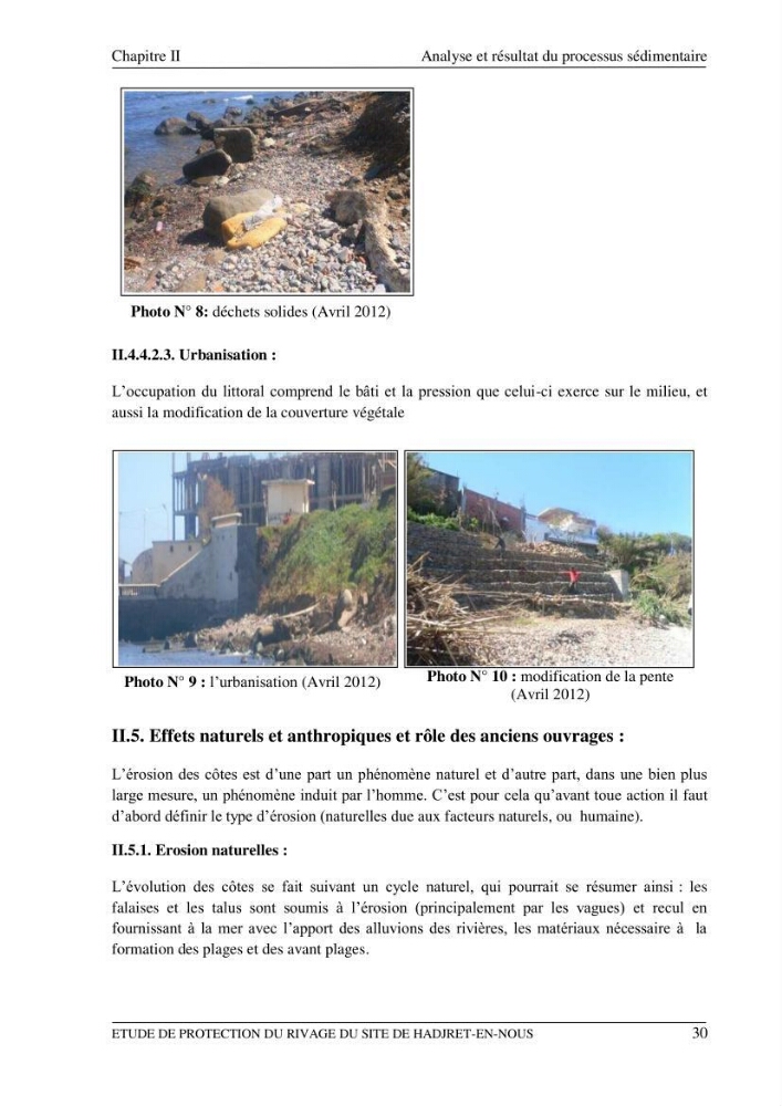 Etude de protection du rivage du site de Hadjret En Enous