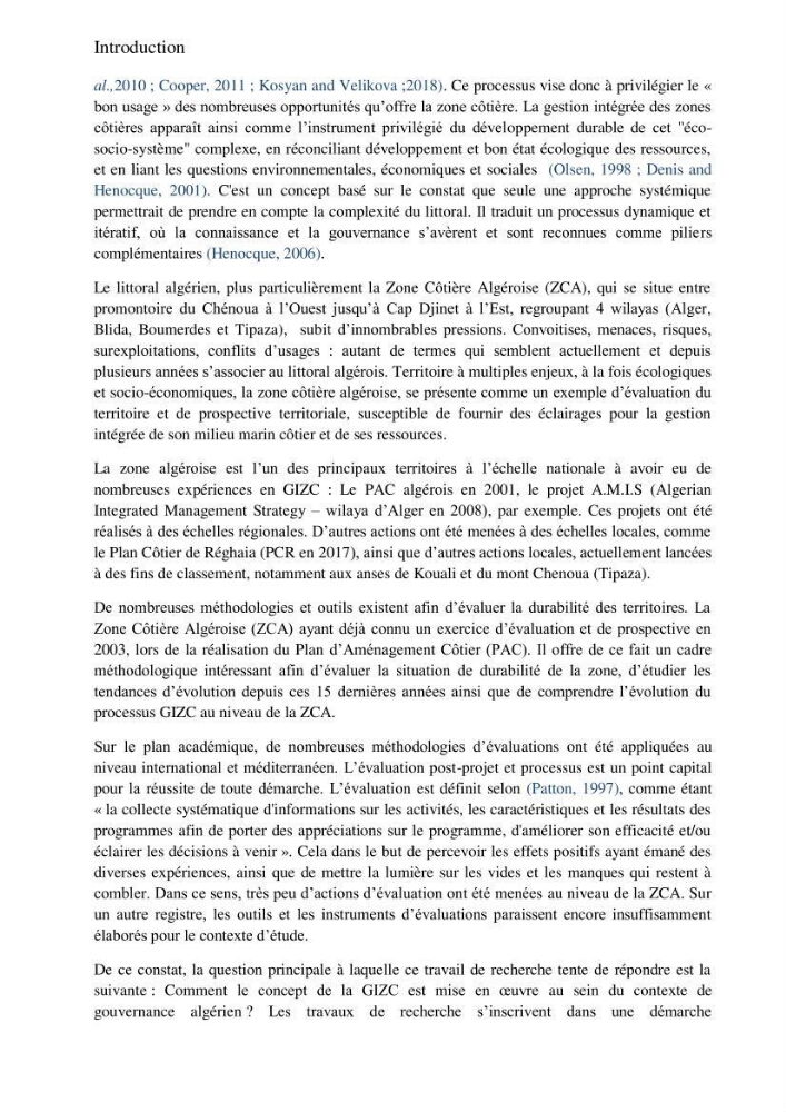 La gestion intégrée de la zone côtière algéroise: entre doctrine et pratique