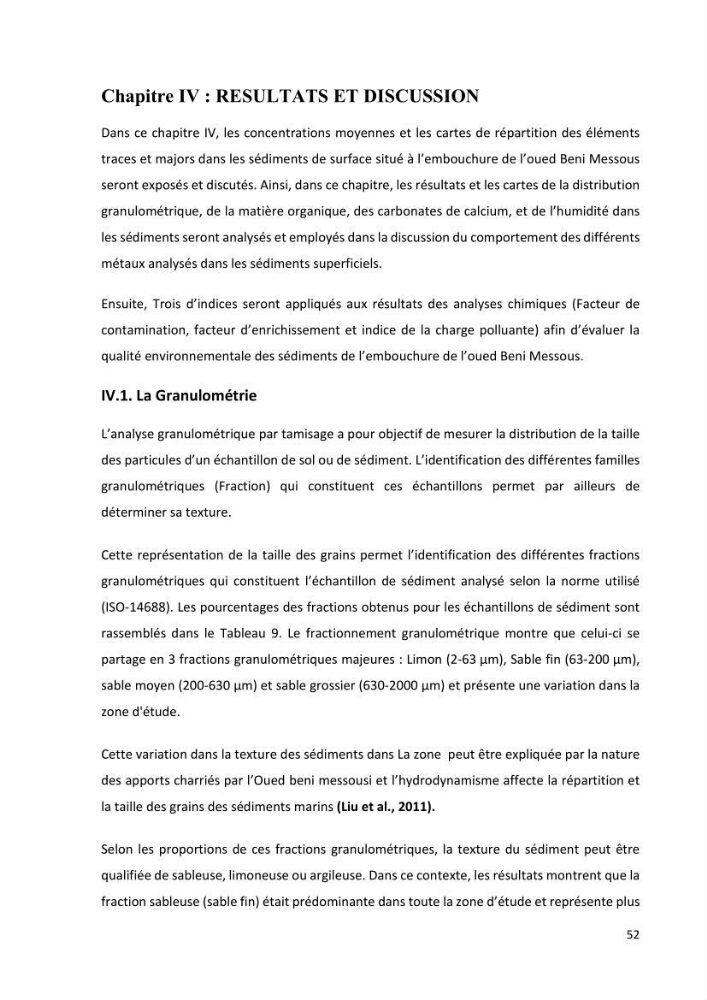 Evaluation et impact de la pollution par les métaux traces sur l’environnement marin as de l’embouchure de l’Oued Beni Messous