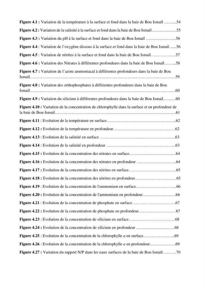 Les paramètres physicochimiques et les sels nutritifs dans la baie de Bou-Ismail:
