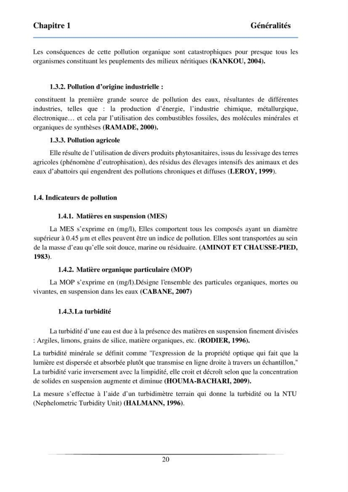 Les paramètres physicochimiques et les sels nutritifs dans la baie de Bou-Ismail: