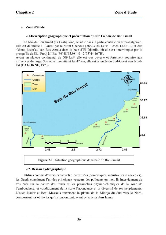 Les paramètres physicochimiques et les sels nutritifs dans la baie de Bou-Ismail: