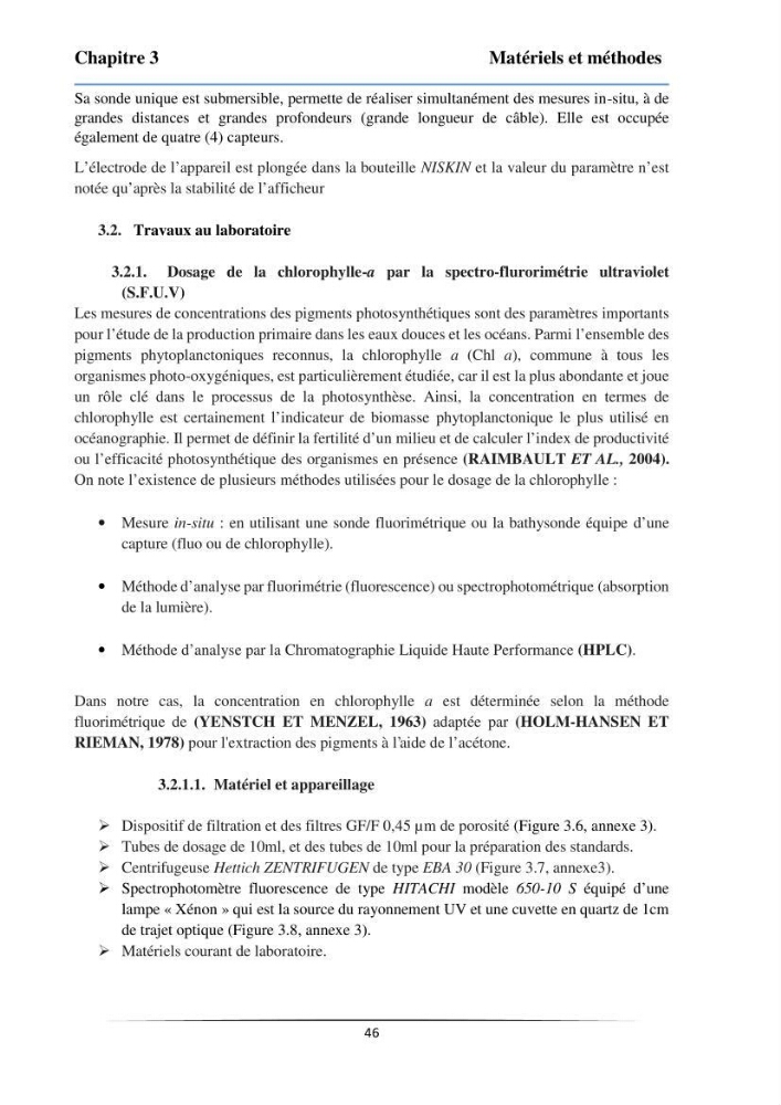 Les paramètres physicochimiques et les sels nutritifs dans la baie de Bou-Ismail: