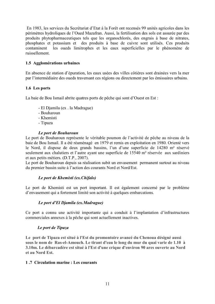 Peuplements carcinologiques des petits fonds de la baie de Bou-Ismail