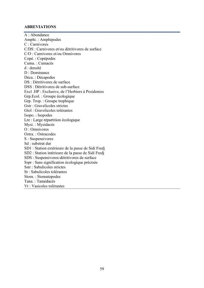 Peuplements carcinologiques des petits fonds de la baie de Bou-Ismail