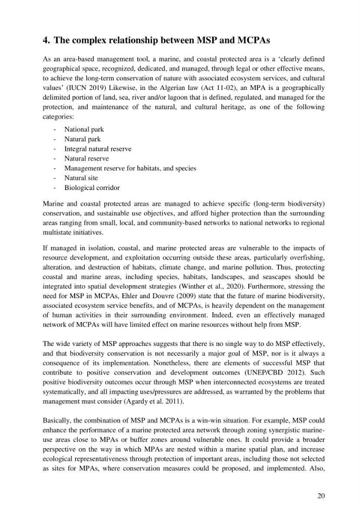 Analysis of the Algerian maritime spatial planning framework applied to the estearn sector