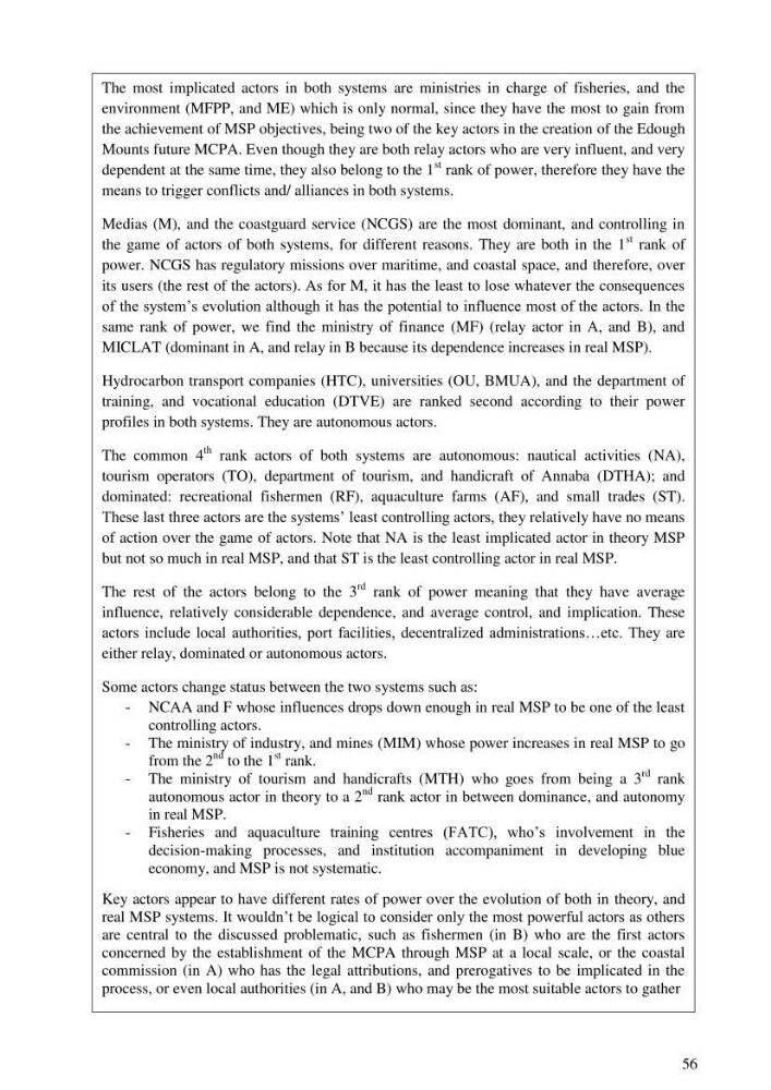 Analysis of the Algerian maritime spatial planning framework applied to the estearn sector