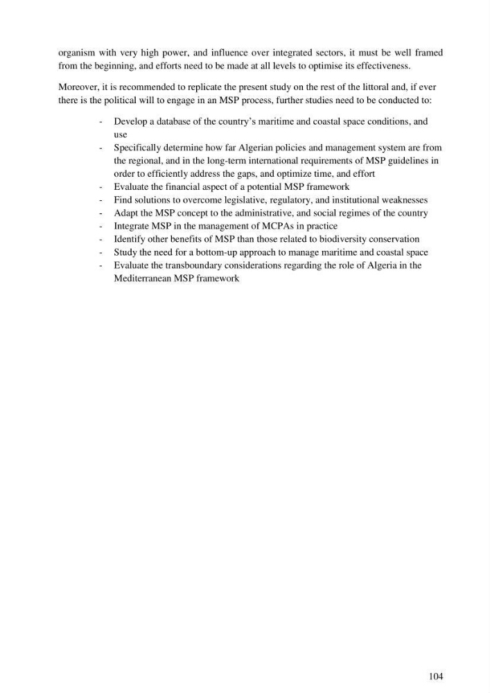 Analysis of the Algerian maritime spatial planning framework applied to the estearn sector