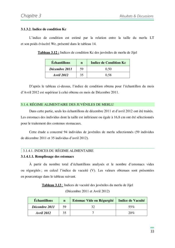 Etude de la variabilité du taux de croissance et écologie alimentaire des juvéniles du Merlu (merluccius merluccius,L.,1758) de la Baie de Jijel: