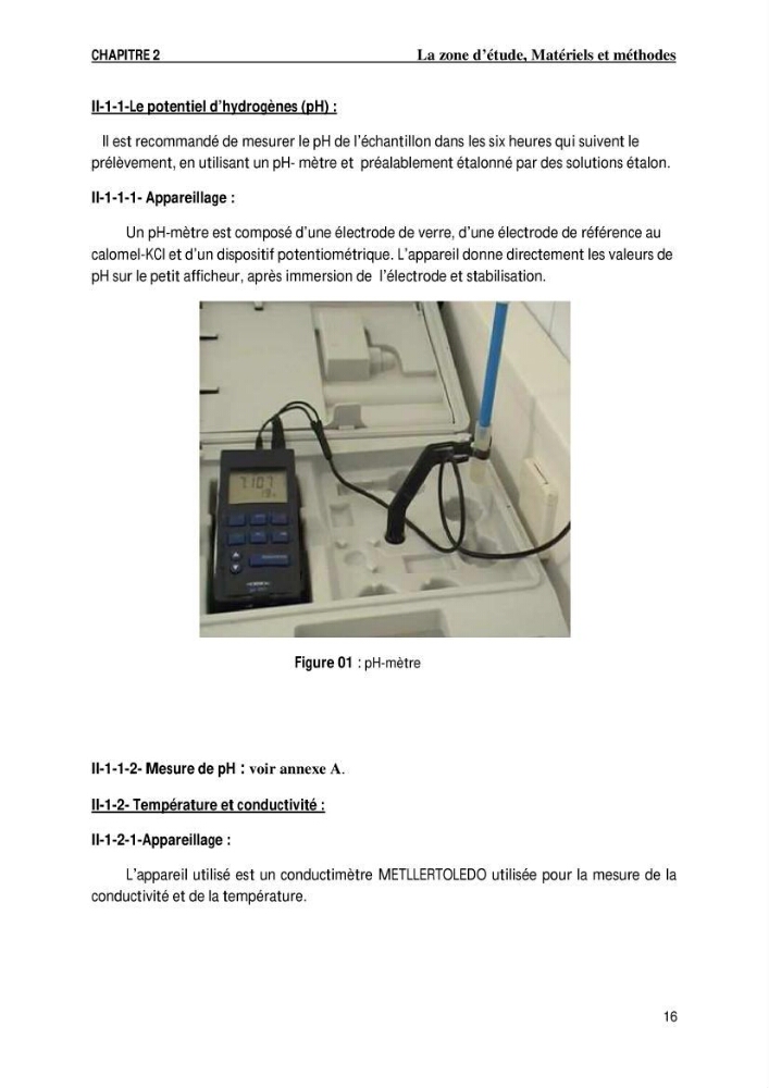 Evaluation des paramètres de l\'oued de Beni-Mssous,Alimentationt la stution d\'éparation avant traitement
