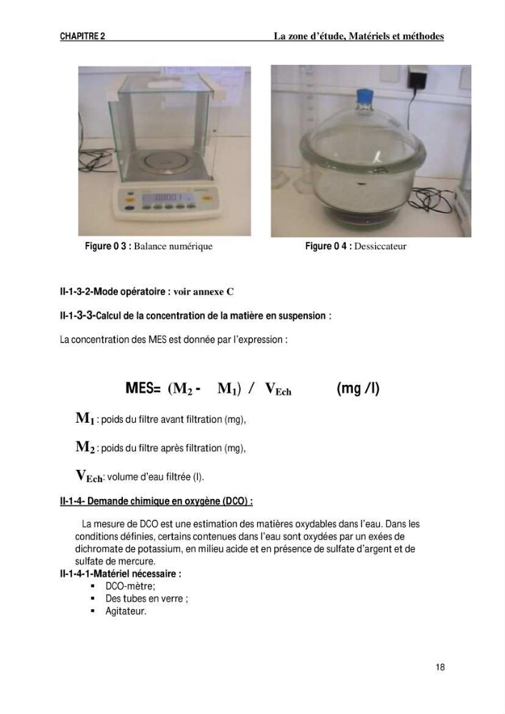 Evaluation des paramètres de l\'oued de Beni-Mssous,Alimentationt la stution d\'éparation avant traitement