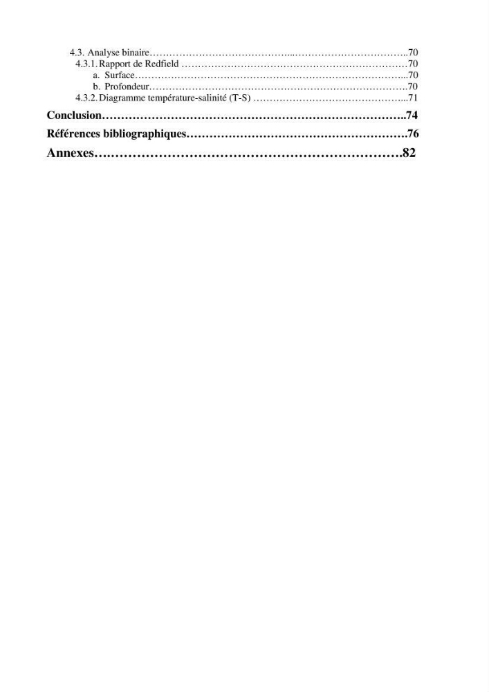 Les paramètres physicochimiques et les sels nutritifs dans la baie de Bou-Ismail