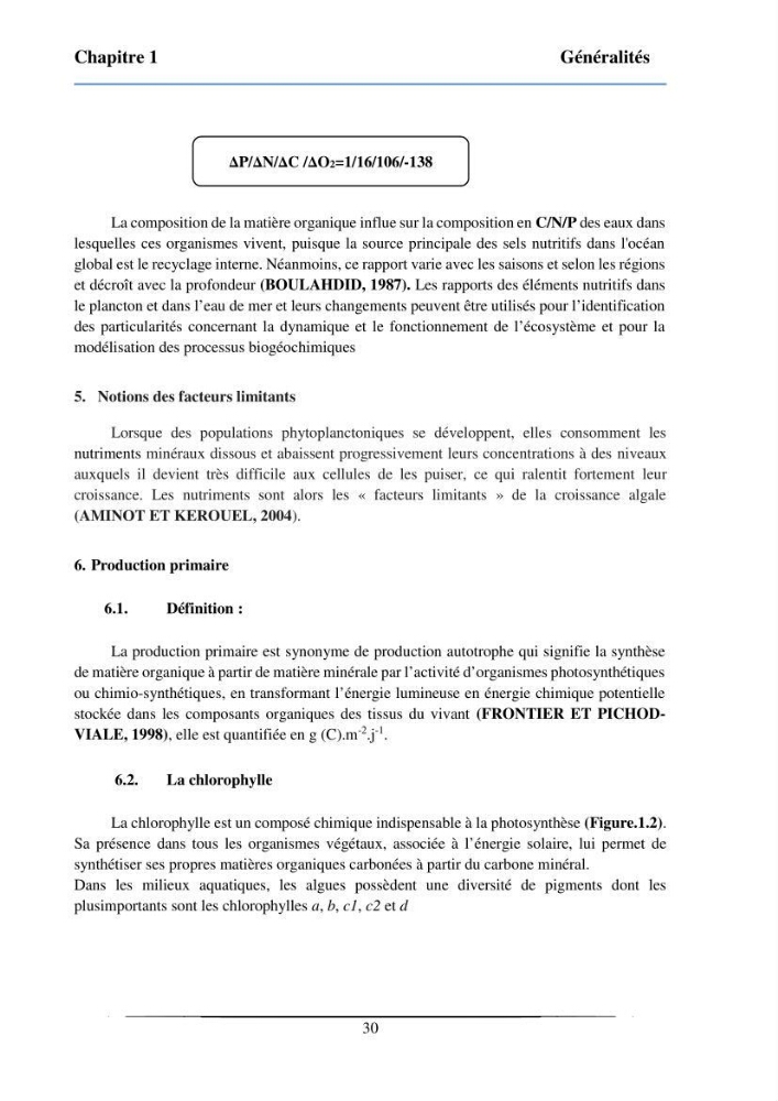 Les paramètres physicochimiques et les sels nutritifs dans la baie de Bou-Ismail