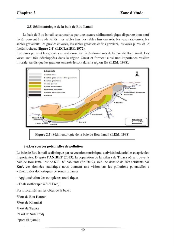 Les paramètres physicochimiques et les sels nutritifs dans la baie de Bou-Ismail