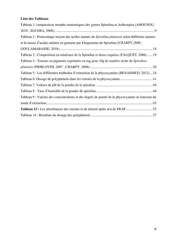 Extraction et purification de la phycocyanine à partir d’une microalgue *spiruline*caux possibilites cosmetiques.