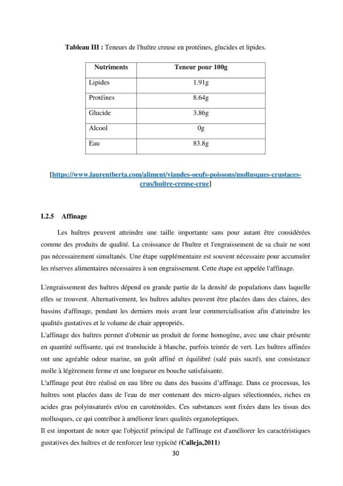 Suivi d’un élevage ostréicole Affinage des huîtres creuses Crassostrea gigas en présence de Chlorella sp.